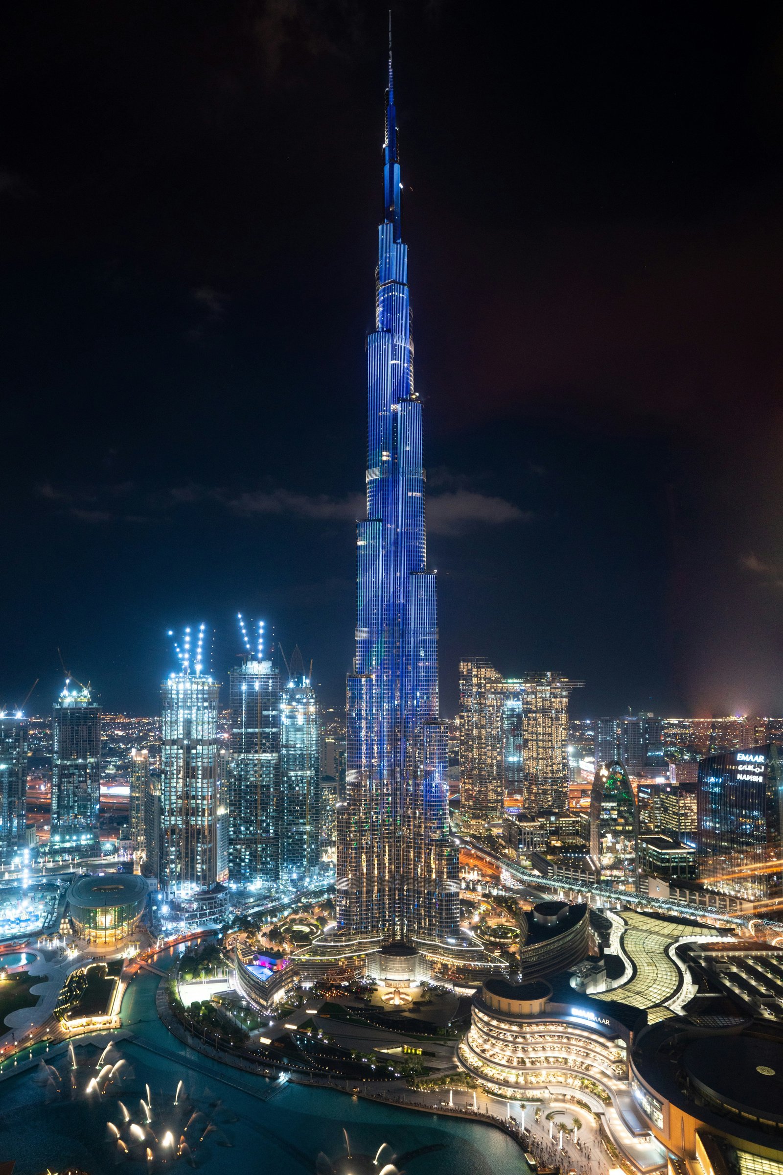 The Burj Khalifa's tapering silhouette against the Dubai skyline