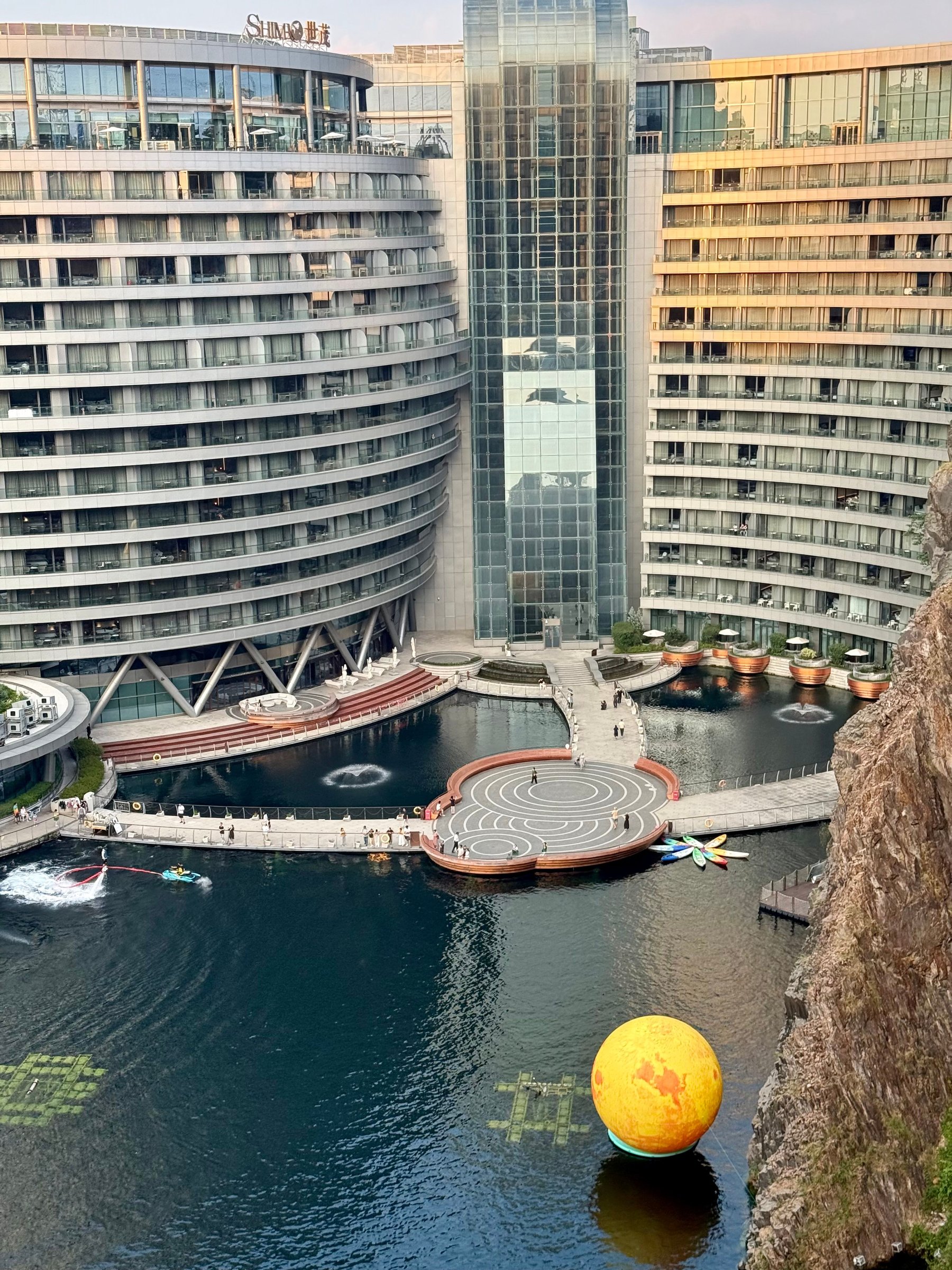 The InterContinental Shanghai Wonderland hotel built into a former quarry